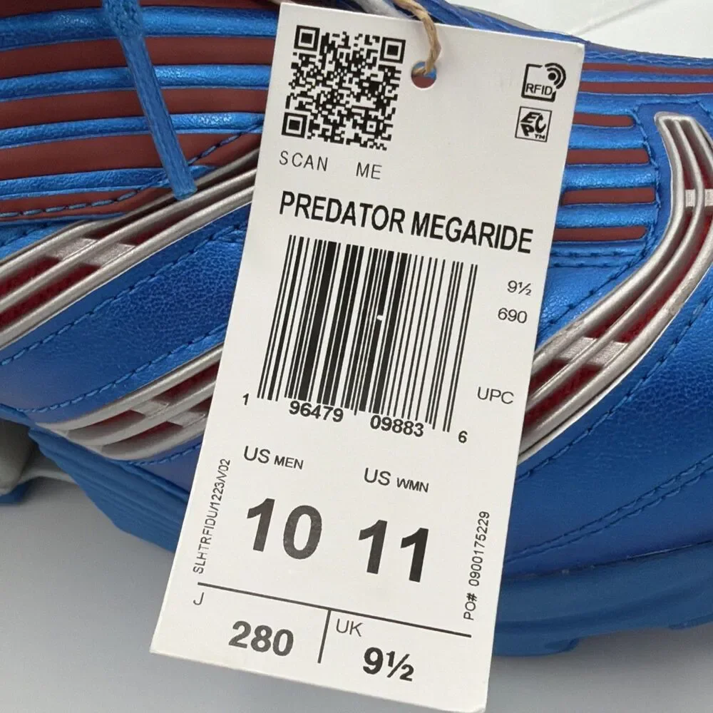 Adidas Men's Predator Megaride Metallic Blue Lifestyle New Shoes JI3515 size 10